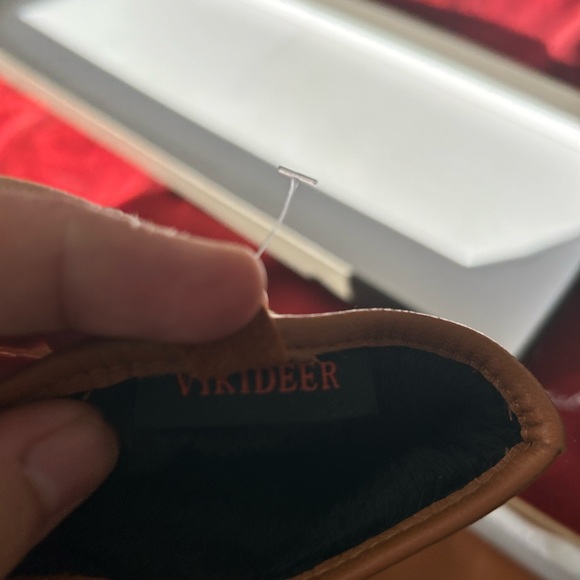 New! Vikideer Genuine Leather women brown glovers - Picture 4 of 5